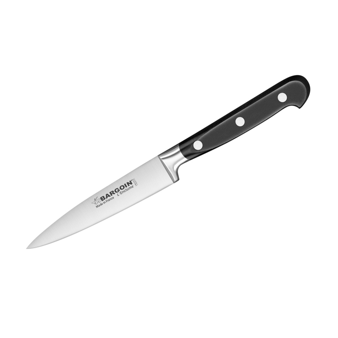 Paring Knife 10cm Aluminum Bolster Black Handle — Fischer France