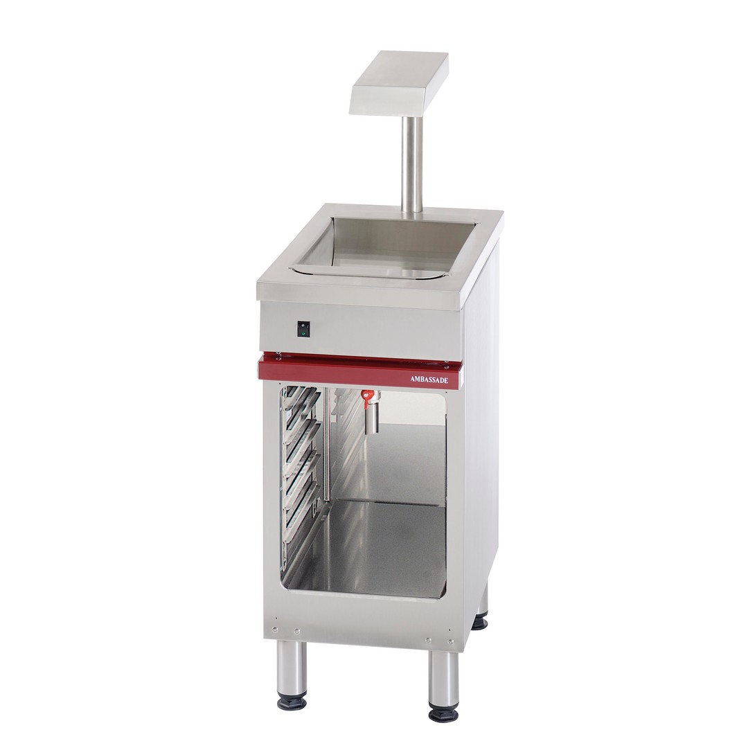 Heated chip storer.