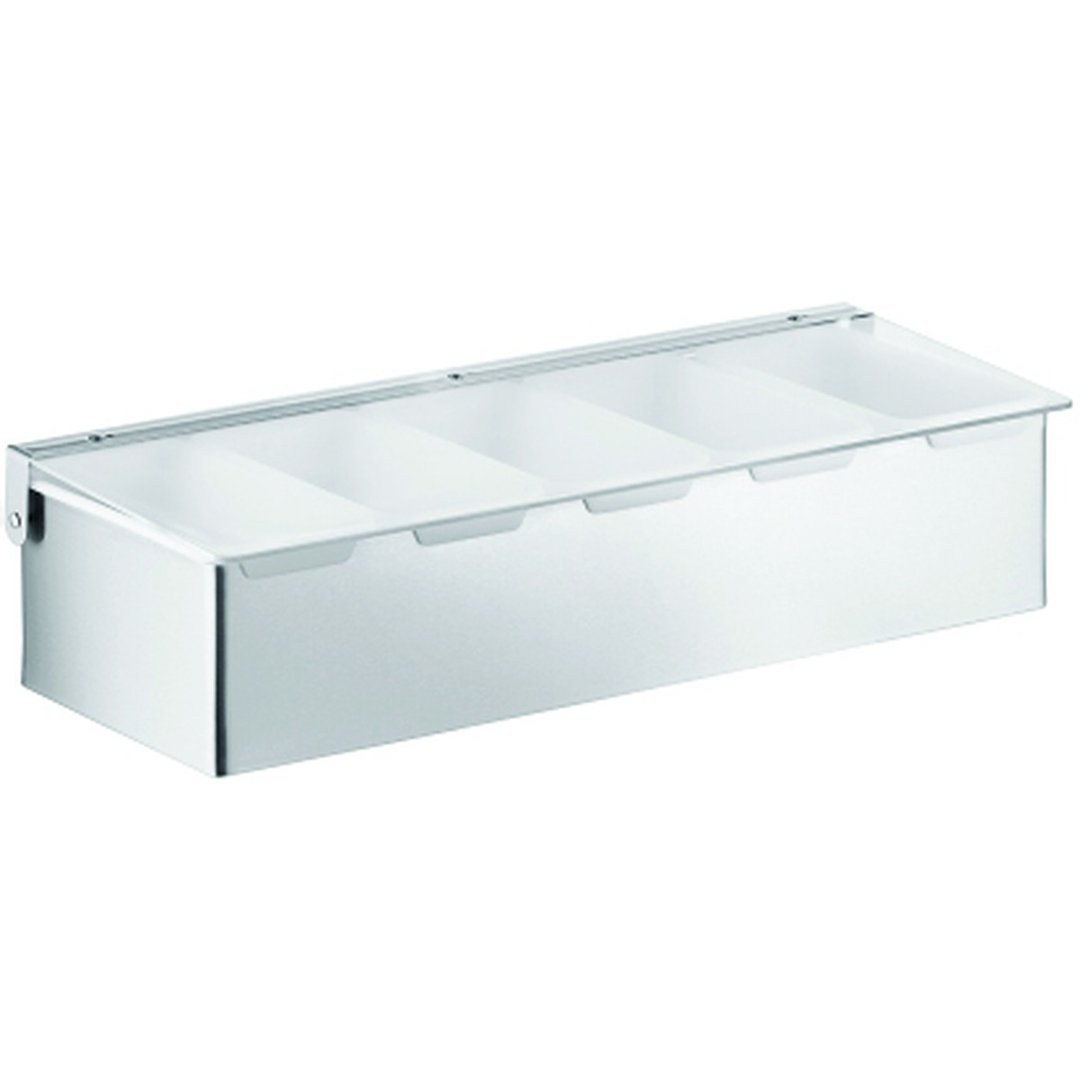 S/S Condiment Holder with Plastic Interior, 4 Grids