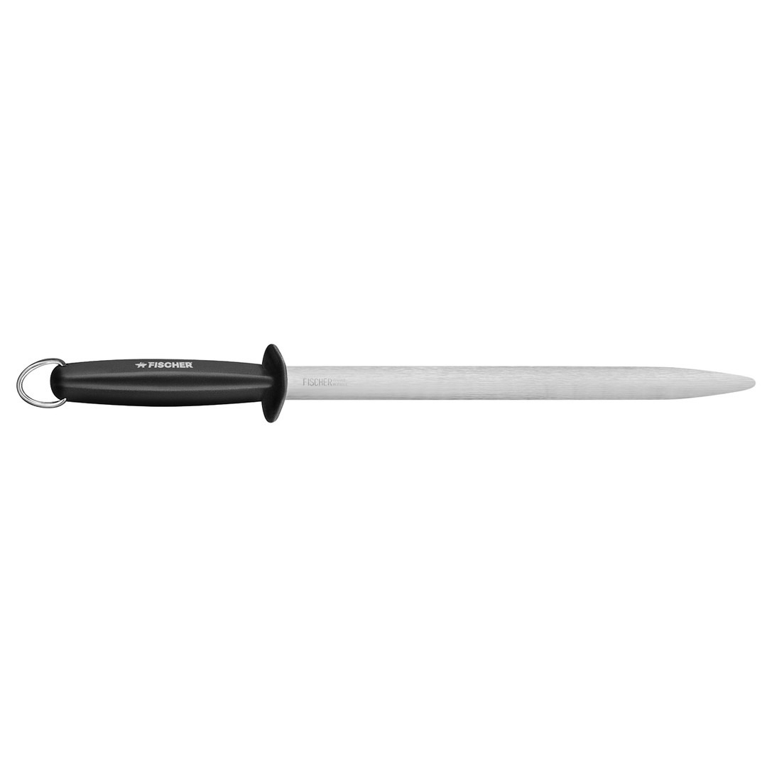 Oval Sharpening Steel 30cm Red Plastic Handle — Fischer France