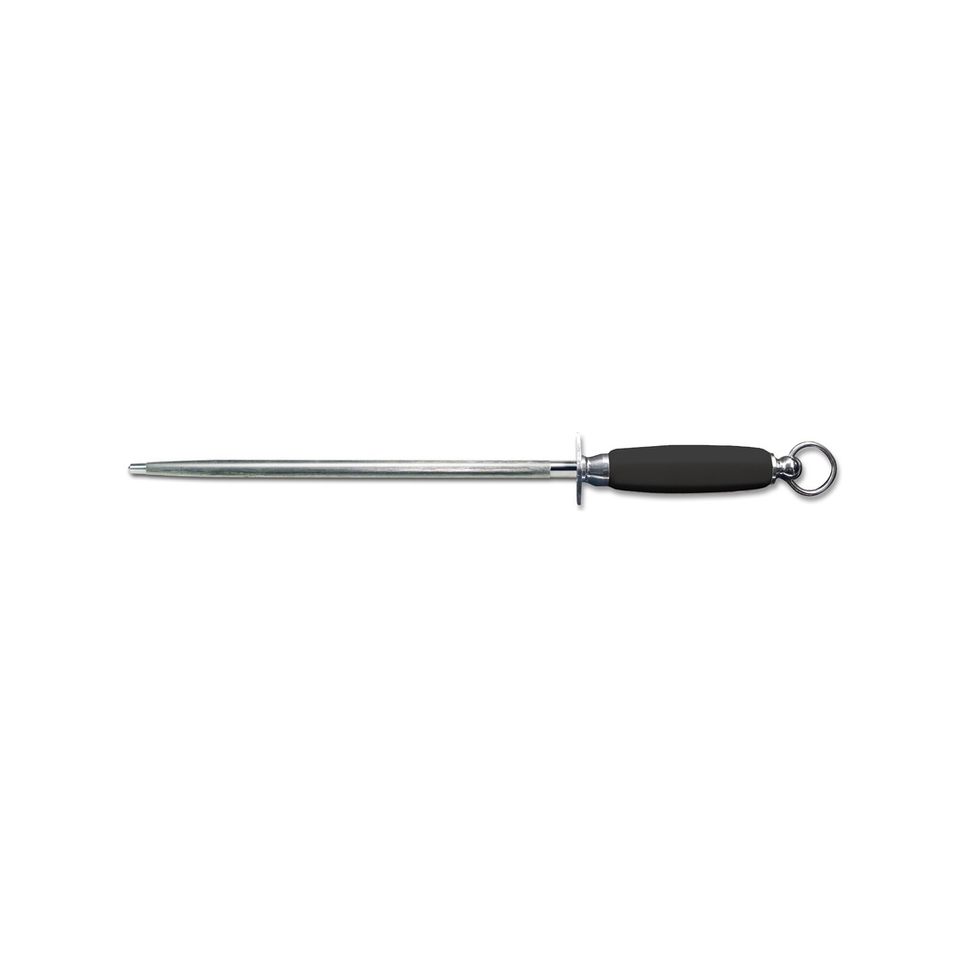 Oval Sharpening Steel 30cm Black Handle — Cutlery Pro