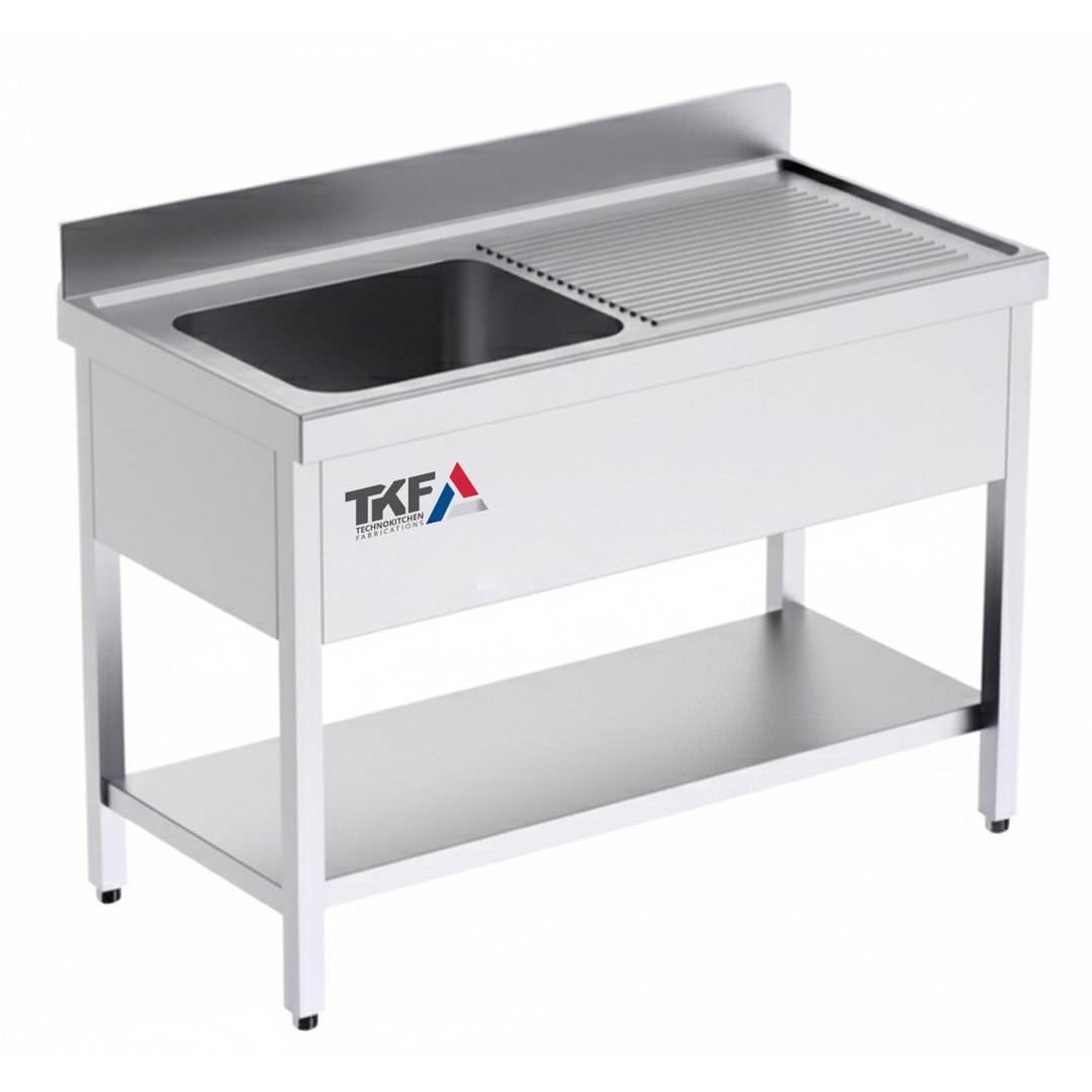S/S Sink Unit Single Bowl Right Hand 120x70cm — IPEC