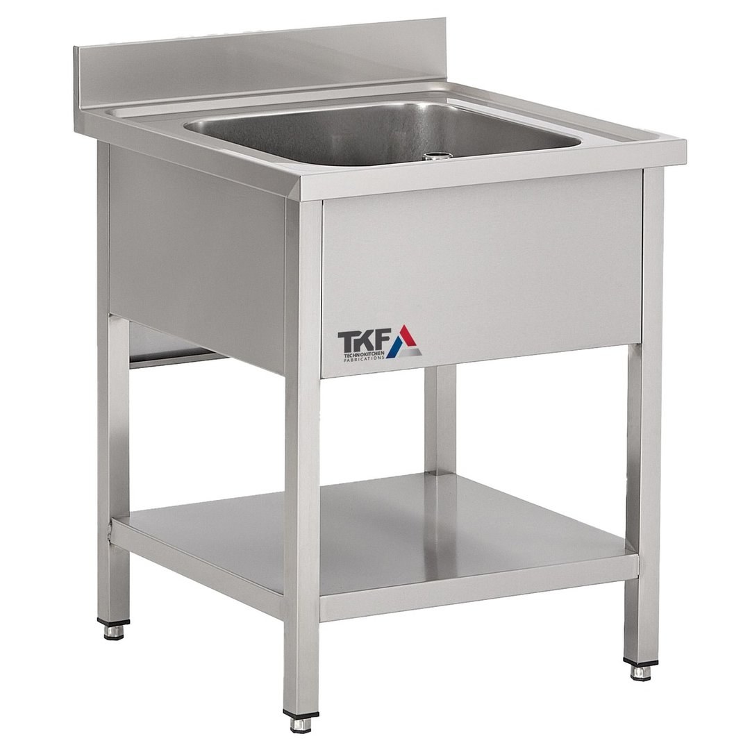 Stainless Steel Single Sink Unit with Undershelf, 60x70cm — IPEC