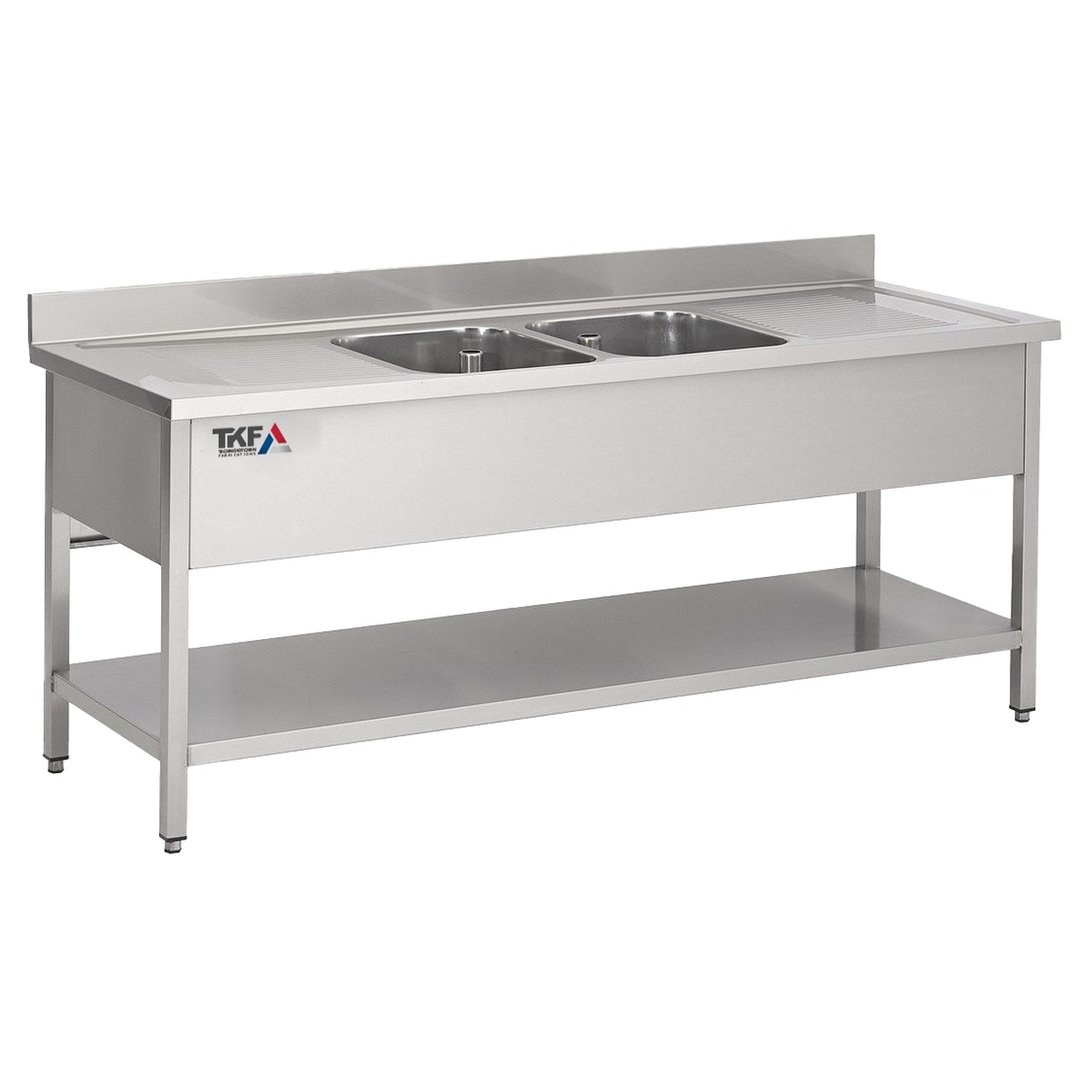 Double Bowl Sink Unit with Undershelf 200x70cm — IPEC