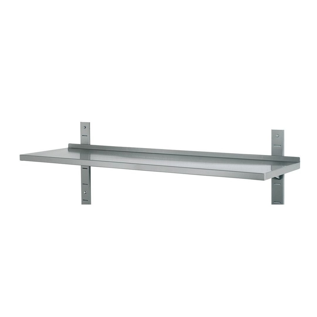 S/S Adjustable Wall Shelf with Rail 180x30 cm
