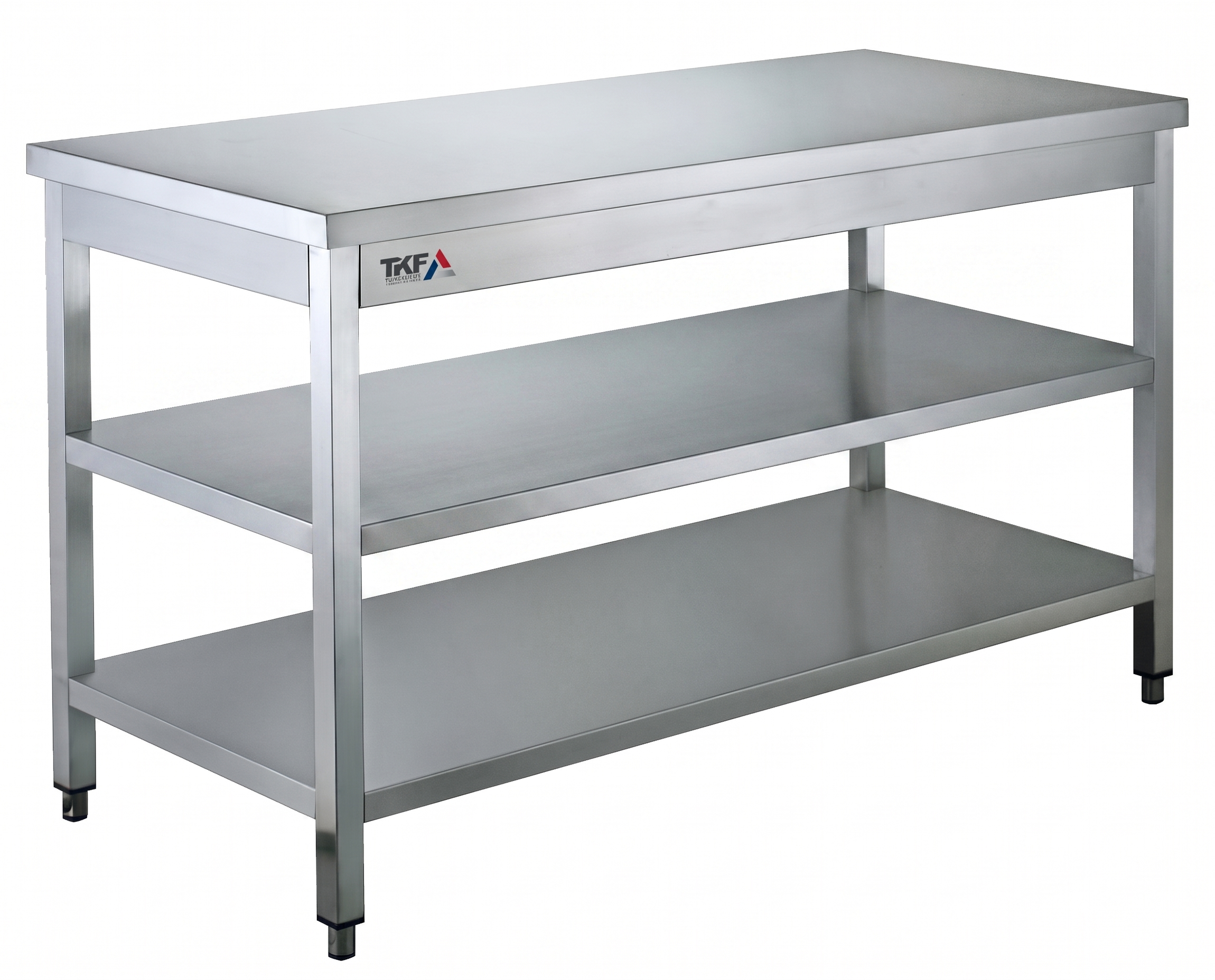 Stainless Steel Work Table with 2 Undershelves 100x60x85cm