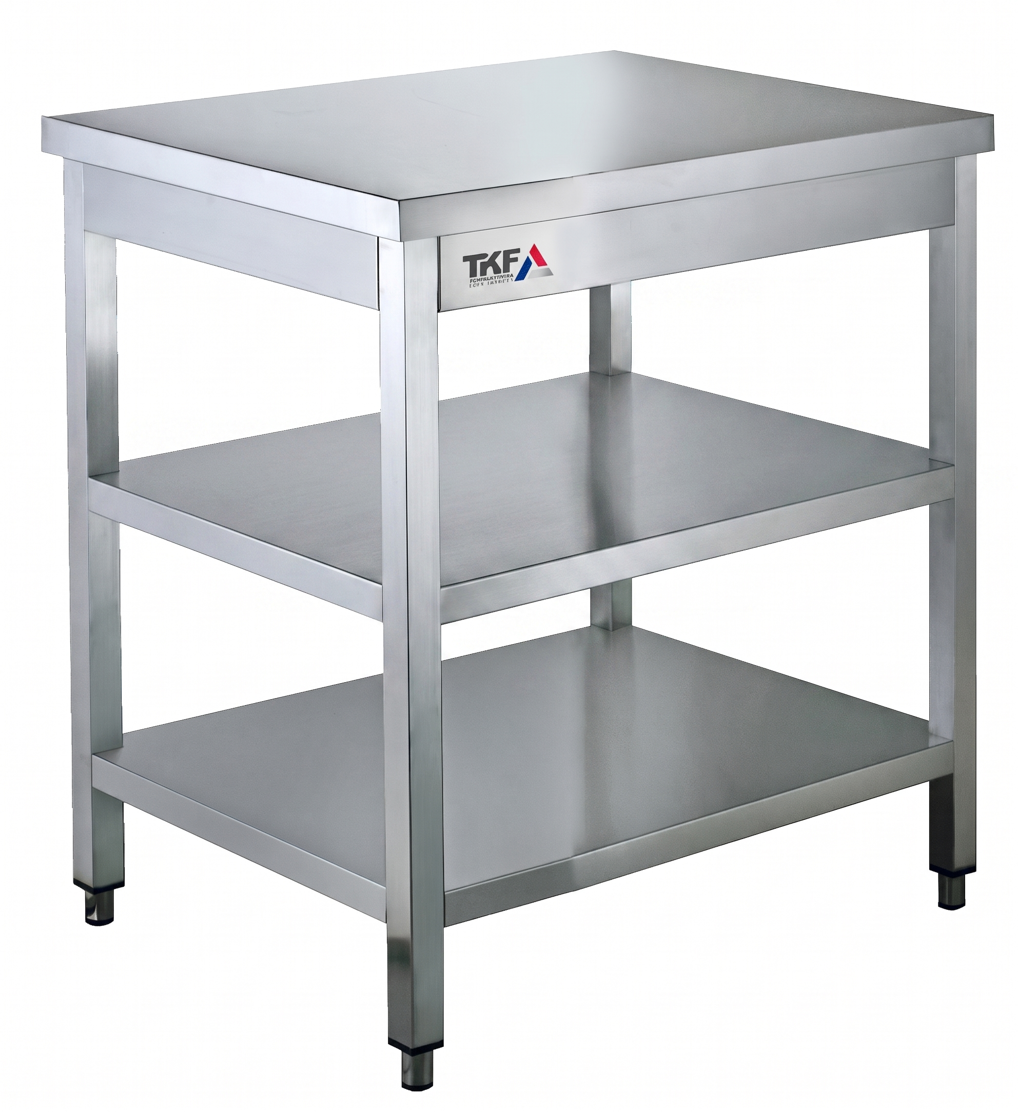 Stainless Steel Work Table with 2 Undershelves 80x60x85cm