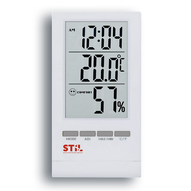 Digital Thermometer and Hygrometer with Clock — Stil France