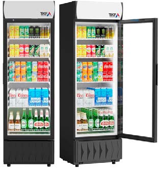 Self-service display refrigerator for dairy and beverages